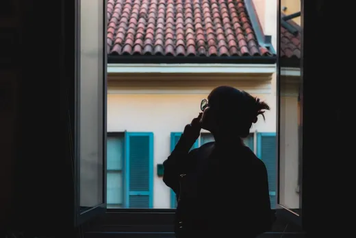 Silhouette of a woman in a serene moment by - Marriage & Relationships