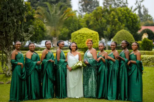 A group of bridesmaids and a bride in green - Weddings (General)