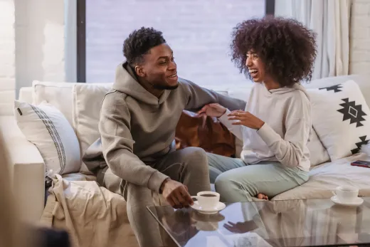 Positive african american couple talking and - Marriage & Relationships