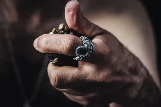 Intriguing close up of a hand wearing an oct - Wedding Fashion & Jewellery