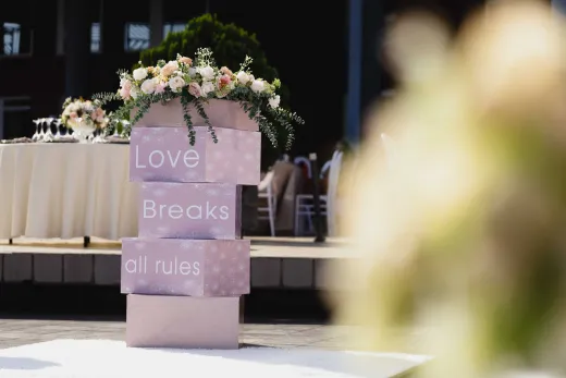 Outdoor wedding setting with floral decorati - Weddings (General)