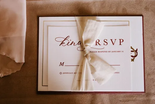 Top view of wedding invitation card for gues - Invitations & Cards
