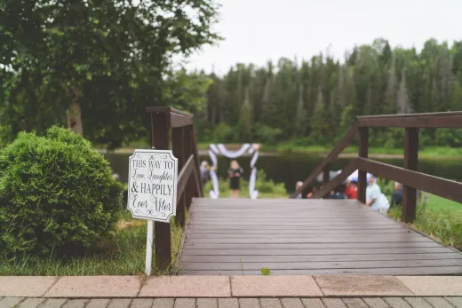 Charming outdoor wedding by a lake with a br - Weddings (General)
