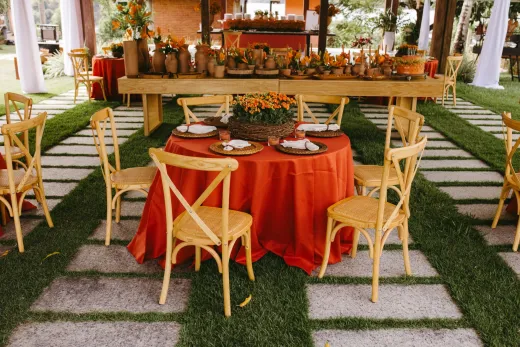 Charming outdoor wedding setup with terracot - Wedding Planning & Budget